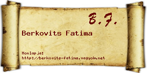 Berkovits Fatima névjegykártya